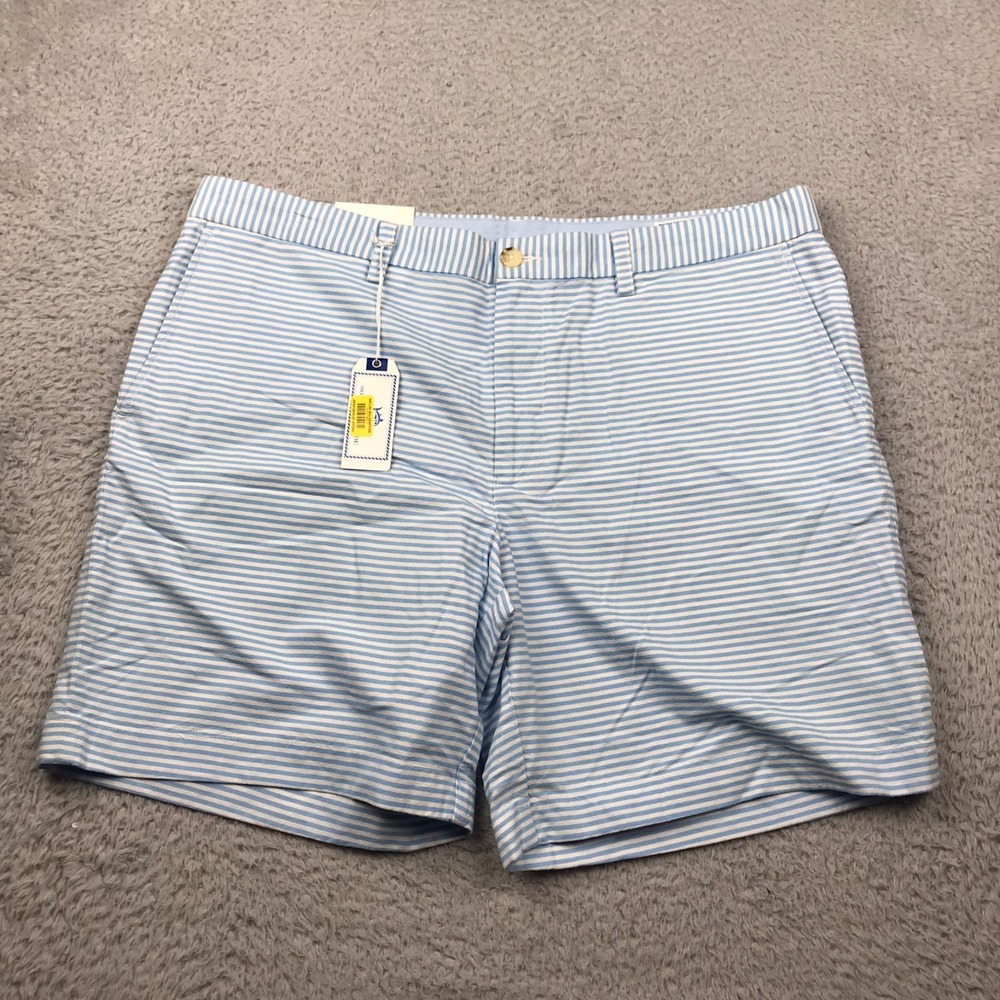 Southern Tide Shorts Mens 40 Blue Striped 8" Coastal Cotton Chino NEW NWT